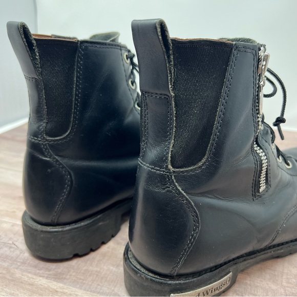 Red Wing Boots Men's Size 10 Black Leather Combat Boot. Lace Front and Side Zip - Picture 6 of 16